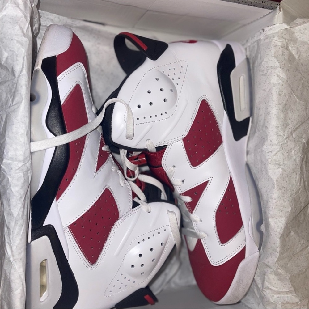 Men Jordan Air Retro 6 Carmine Size 13